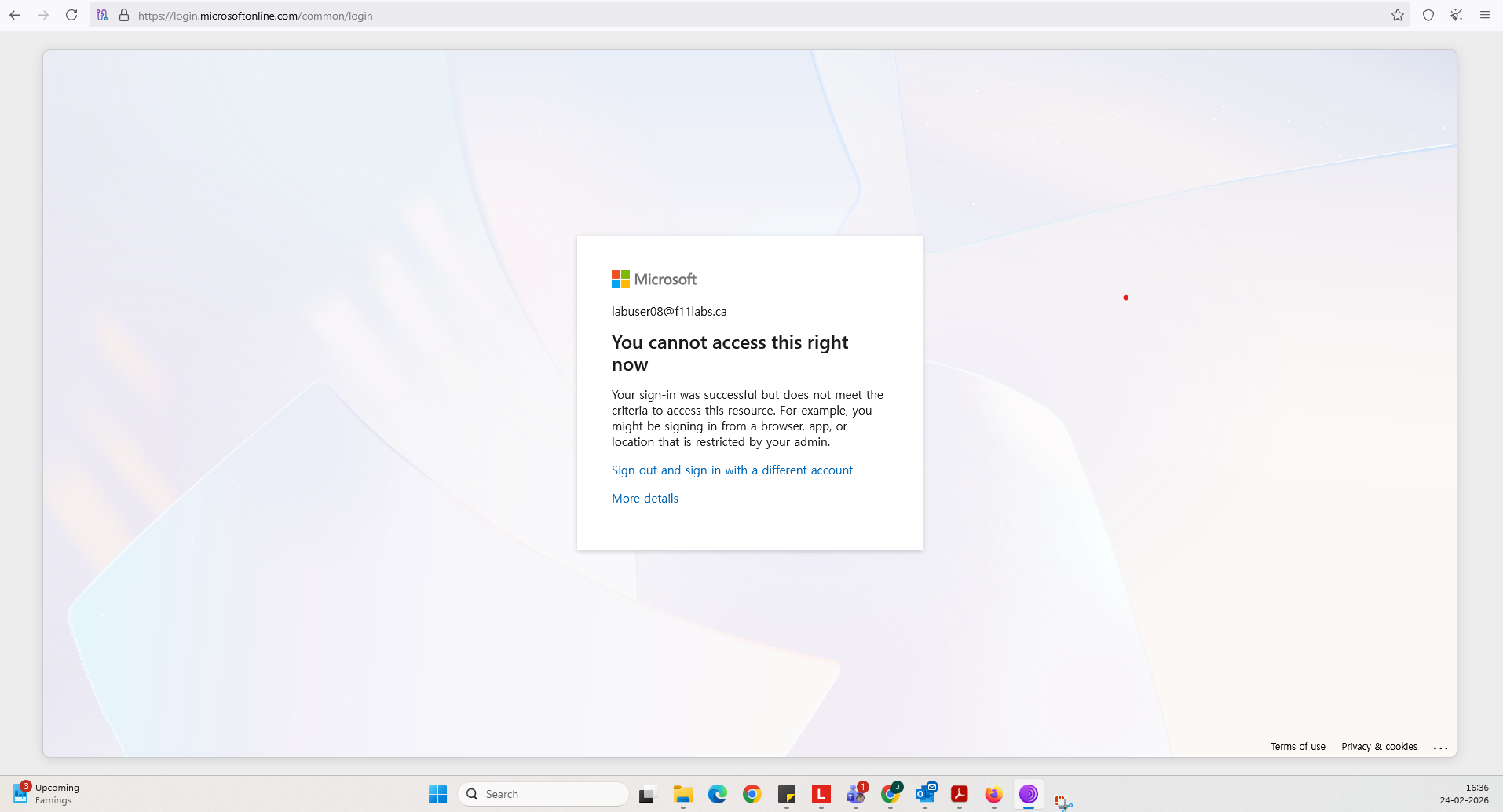 Evidence of MFA attack simulation